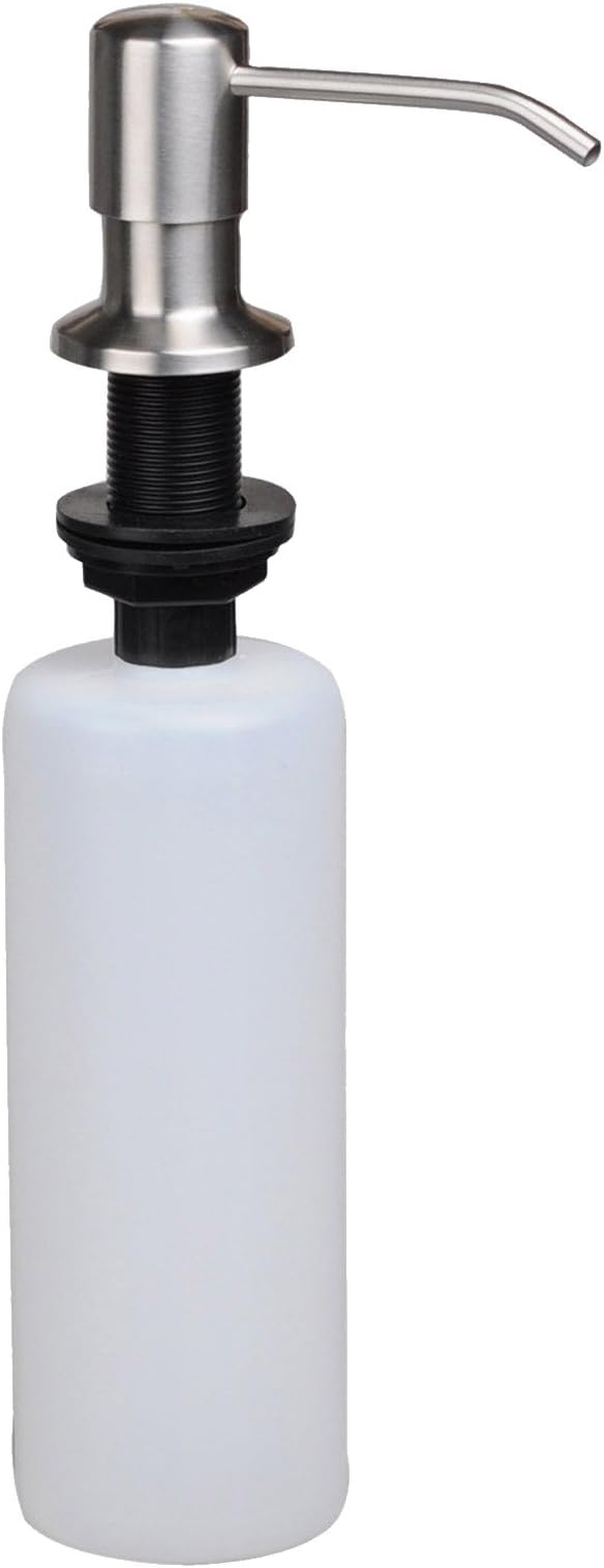 Best Stainless Steel Sink Mount Dish Soap Dispenser Kitchen Built in Pump Deck Mounted, Large Capacity 17 OZ Bottle, Threaded Tube for Thick Deck Installation