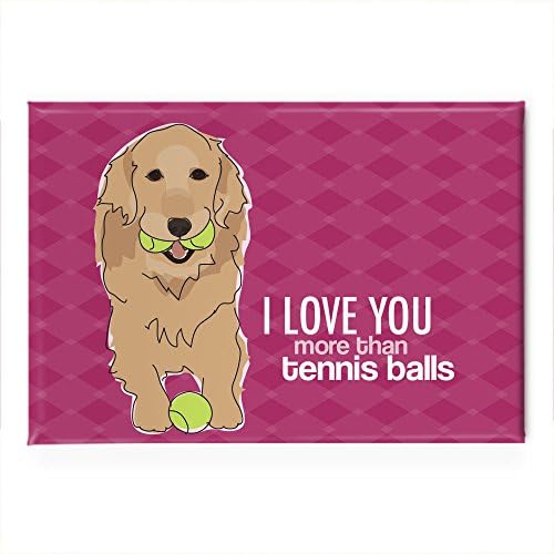 I Love You More Than Tennis Balls Golden Retriever Fridge Magnet
