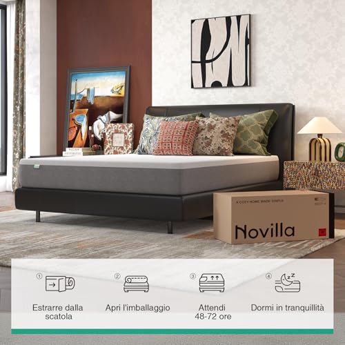 Novilla Single Mattress 90 x 200 cm, Height 20 cm – Memory Foam Gel & Bamboo Fibre, Breathable with 7 Zone Support, Washable Mattress Cover 60 °C, OEKO-TEX & CertiPUR-US Certified