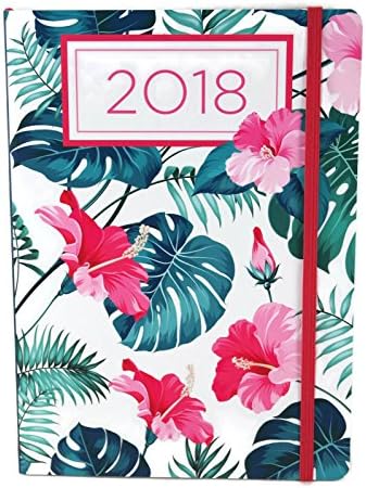 2018 Weekly By Day Planner Calendar Journal, 8.25 X 6 Inches, Laminated Cover (Tropical)