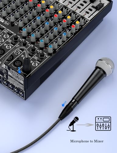 DUKABEL XLR Microphone Cable, Male to Female Mic Cord 2.4Meters/8FT Balanced XLR Patch Cord for PA Speakers, Microphones and Mixers