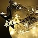 Tencoz Star String Lights, Battery Operated Star Fairy Lights, Twinkle Lights with 50 LED for Bedroom Curtain Wedding Birthday Holidays Rooms, Warm White