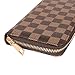 Women's Checkered Zip Around Wallet Purses RFID Card Holder Leather