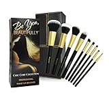 BEST SELLING Professional 8 Piece Makeup Brush Set with Designer Case Plus BONUS Stippling Brush. Hand-Made Powder, Foundation, Concealer, Eyeshadow Brushes and More. Professionally Endorsed.