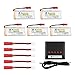 Powerextra 5Pcs 3.7V 750mAh Lipo Battery(JST Plug) with X5 Charger for MJX X400 X400W X800 X300C Sky Viper S670 V950hd V950str HS200W RC Quadcopter Holy Stone F181