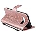 A-slim Galaxy Note 8 Wallet Case, (TM) Sun Pattern Embossed PU Leather Magnetic Flip Cover Card Holders & Hand Strap Wallet Purse Case for Samsung Galaxy Note 8 - Rose Gold