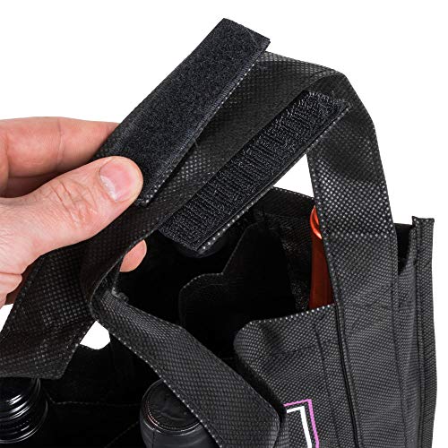 Non-Woven 6 Bottle Wine Carrier REUSEABLE TOTE BAG - 5 bags