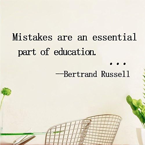 Mistakes are an essential part of education. Vinyl Wall Art Inspirational Quotes and sayings Home decor Decal Sticker Size: 13'' X 32''
