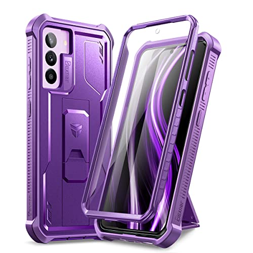 Dexnor for Samsung Galaxy S21 FE Case, [Built in Screen Protector and Kickstand] Heavy Duty Military Grade Protection Shockproof Protective Cover for Samsung Galaxy S21 FE 5G, 6.4 inch Purple