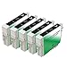 Abacus24-7 Remanufactured Ink Cartridges Replacement for Epson T069120, T0691, T069 (5xBlack, 5-Pack)