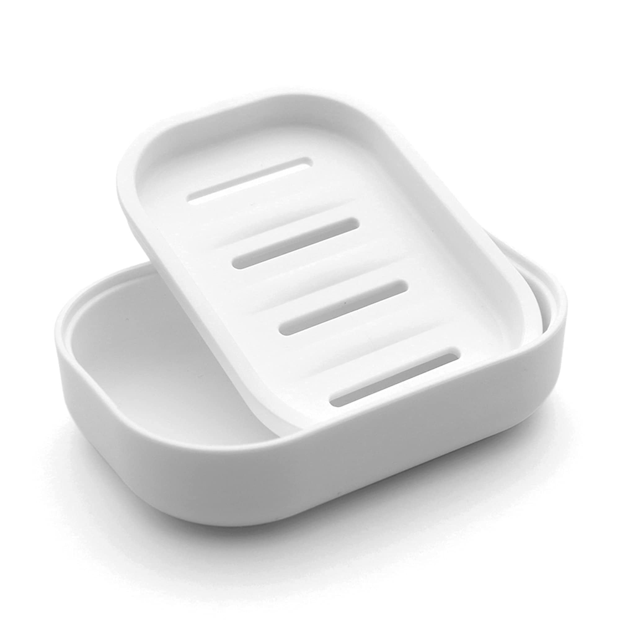 Uviviu Polypropylene Soap Box Soap Dish for bathroom (White)
