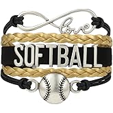 Infinity Charm Bracelet - Adjustable Softball Jewelry for Players, Teams and Coaches Gifts