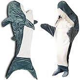 Shark Sleeping Bag - Wearable Fleece Throw Blanket for Adults & Kids - Cosplay Shark Costume Gifts