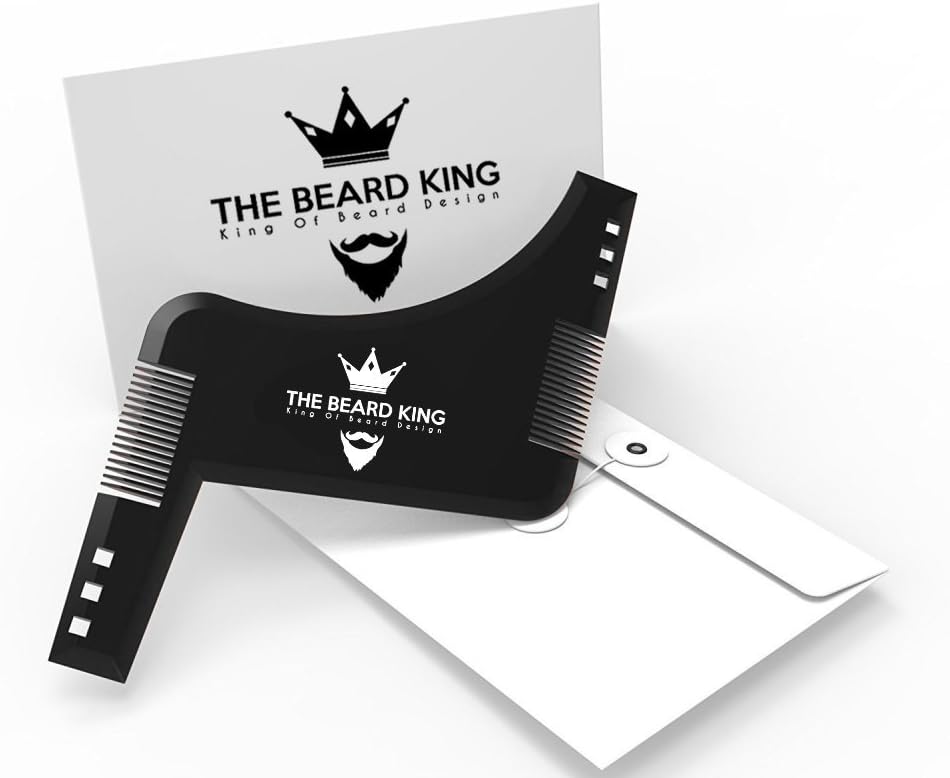 The Beard King Beard Shaping Tool Perfect Beard Lines with This Premium Quality Stencil Shaper Kit for Men. Many Beard Styles Possible with This Amazing Grooming Tool Template.Use with Beard Trimmer