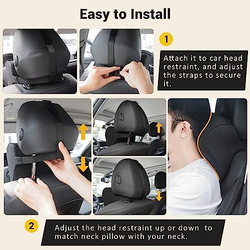 anzhixiu Car Neck Pillow for Driving Memory Foam Car Pillow for Driving Seat for Cervical
