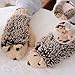 Pusheng Women Winter Cartoon Gloves Thick Knit Hottest Hedgehog Mittens (Beige)