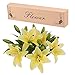 Meiwo Artificial Flowers, 5pcs Artificial Lillies with 3 Buds, Full Bloom Artificial Latex Real Touch Flowers for Home Decor, Wedding, Parties, Offices, Restaurants(Yellow)