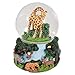 Elanze Designs Giraffes Zebras and Elephants 100MM Sturdy Wind Up Music Glitter Water Snow Globe Tabletop Dresser Nightstand Figurine Decoration Plays Tune Born Free