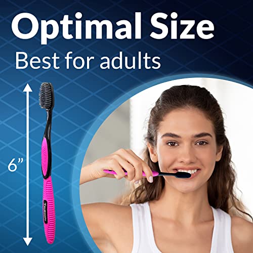 Charcoal Toothbrush 6 Pack, Natural Teeth Whitening Solution Ultra