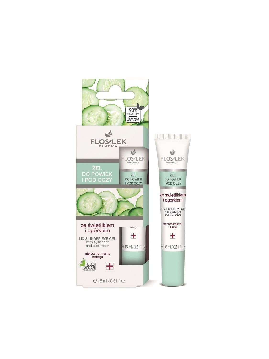 Floslek Pharma Lid & Under Eye Gel with Eyebright & Cucumber 15ml