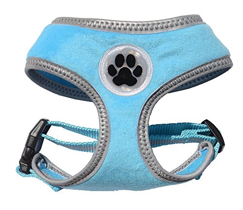 Lanyar Turquoise Reflective Padded Soft Dog Harness Safe Harness Winter Pet Harnesses for Small Dogs,Medium Size - Thumbnail 2
