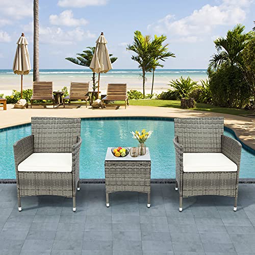 Moimhear Gartenlounge Set, Balkonmöbel Set Iowa Balcony, Polyrattan Balkonmöbel Set 4 Personen, 5tlg, inkl. Sitzkissen… – Bild 8