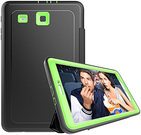 Samsung Galaxy Tab E 9.6 Case T560,Luckycheng 3in1 Slim Heavy Duty Shockproof Rugged Armor Three Layer[Hard PC+Silicone]Hybrid High Impact Resistant Defender Protective Cover with Screen Protector