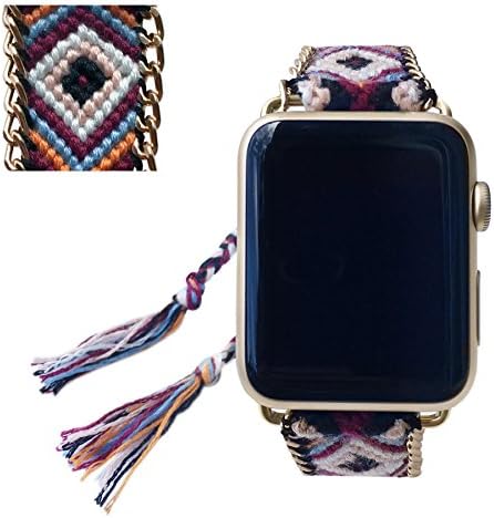 Apple Watch Band 42MM, Fashion Handmade Friendship Bracelet Replacement iWatch Strap Women Girls for Apple Watch Series 2 Series 1 All Version (Neutrals)