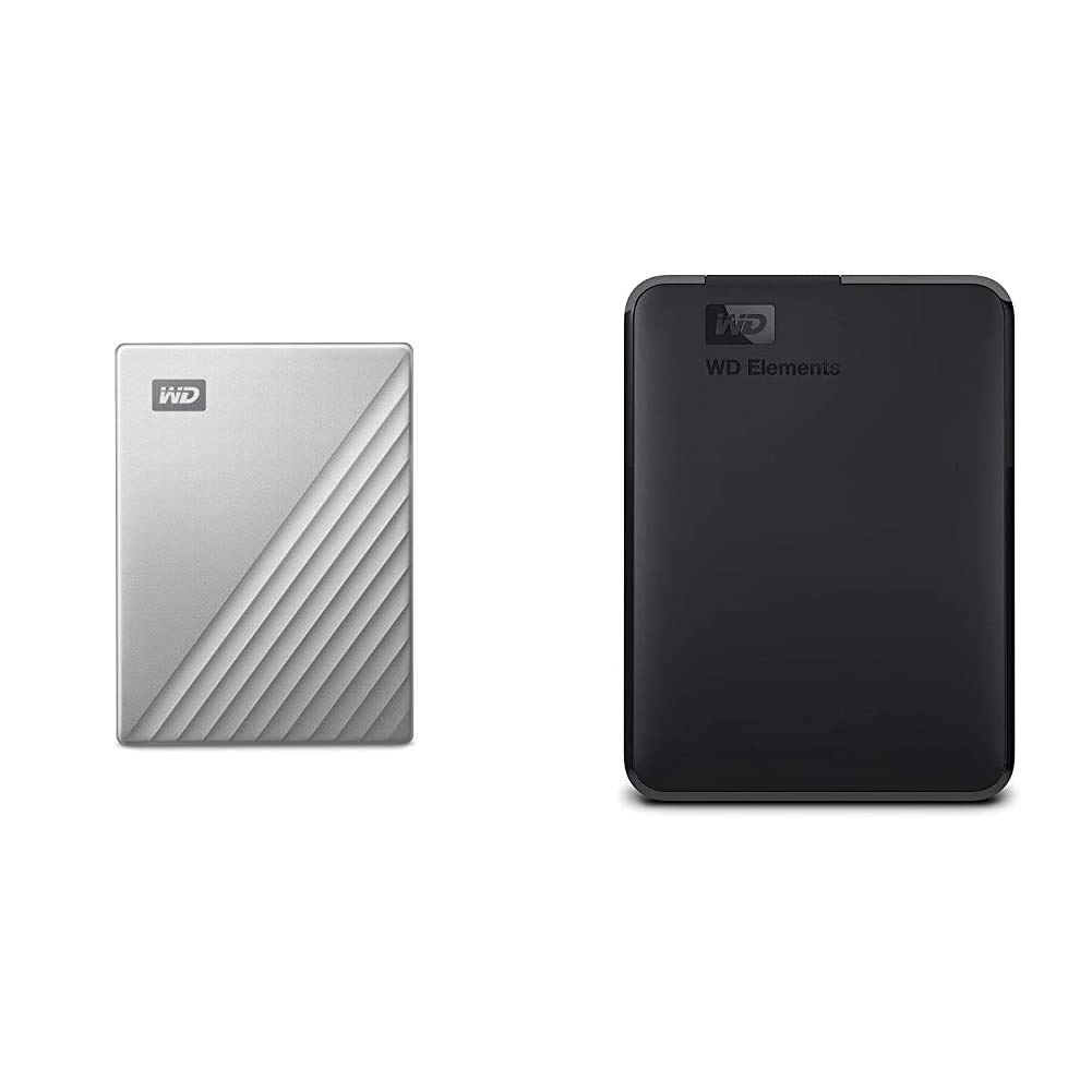 WD 2TB My Passport Ultra for Mac Silver Portable External Hard Drive, USB-C - WDBKYJ0020BSL-WESN & 2