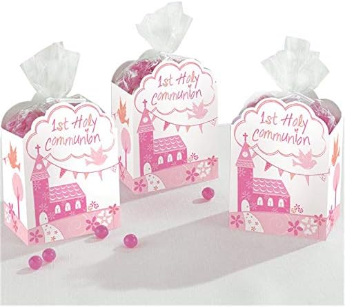 idealWigsNet First Holy Communion Pink Favour Boxes