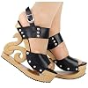 SHOW-STORY-Sexy-Slingback-Stud-Wooden-Look-Wedges-Platform-Clogs-SandalsLF30831