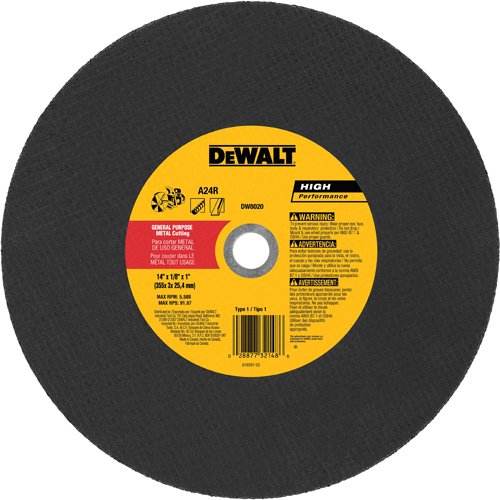 DEWALT DWA8038DR3 16 X 5 32 X 20mm Aluminum Carbide A24 C24P High Speed Cutting Wheel 3F