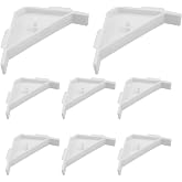 8 PCS Plastic Corner Braces, Cabinet Triangle Bracket, 90 Degree Corner Support Braces Plastic White Cabinet Countertop Brackets