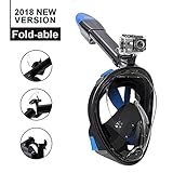 Aidong 180° Full Face Snorkel Mask with Panoramic View Anti-Fog Design,Foldable Storage,See More With Larger Viewing Area Than Traditional Masks