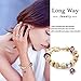 Long Way Gold Plated Snake Chain Bracelet Rhinestone Amethyst Crystal Birthstone Beaded Charm Bracelets Bangles for women at Birthday