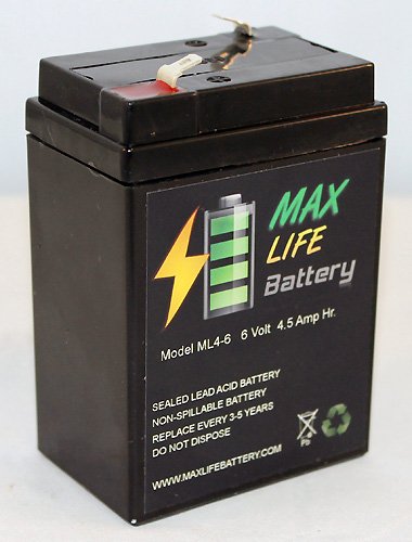 Max Life Battery - ML4-6 - 6V 4.5AH BATTERY REPLACEMENT SEALAKE FM640A ...