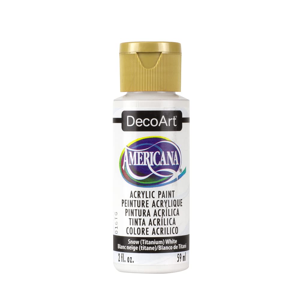 Deco Art DAO1-3 Americana Paint 2 OZ, Snow White-Opaque, One Size