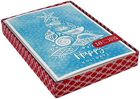 Image Arts Boxed Christmas Cards, Seashell Christmas Tree (16 Cards with Envelopes)