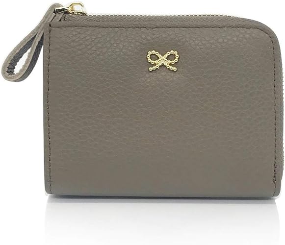 Amazon Couth ミニ財布 小さい 財布 小銭入れ レディース 本革 L字 L型 L字型 ファスナー ミニ コンパクト 小さめ リボン ベージュ グレージュ Couth 財布