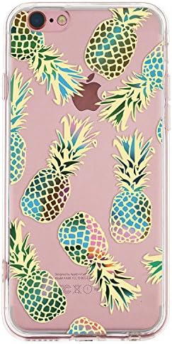 iPhone 7 Clear Case, Slim TPU+PC Pineapple Floral Back Cover Case for Apple iPhone 7