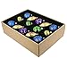 Valery Madelyn 14ct 71-107mm/2.75-4.2inch Regal Peacock Glass Christmas Ornament Tree Ball Decoration, 14 Pcs Metal Hooks Included …