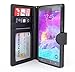 Note 4 Case, CellEver Galaxy Note 4 Wallet Case, Luxury PU Leather Case Flip Cover with Card Slots & Stand For Samsung Galaxy Note 4 - Black