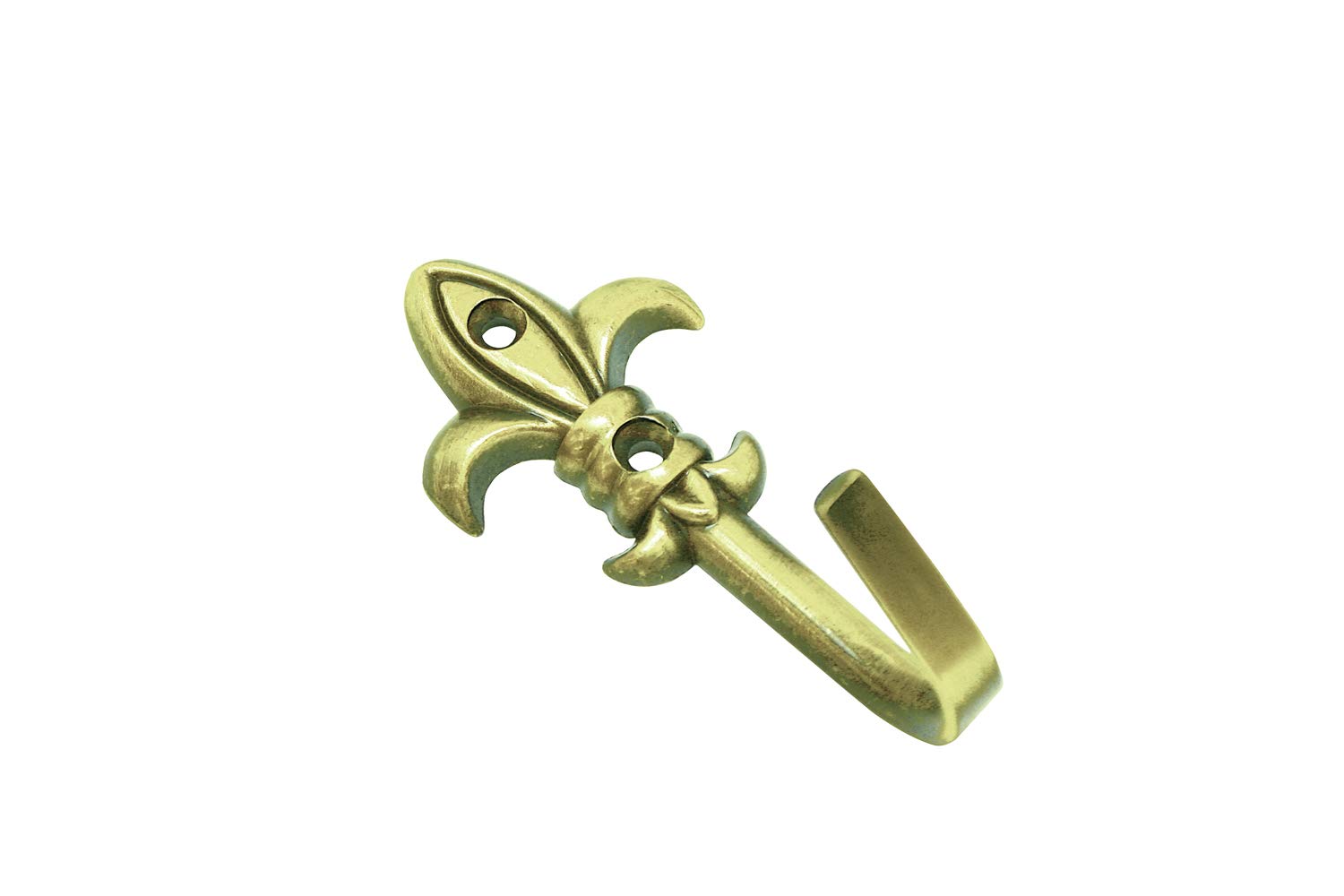 Gardinia Set of 2 Lily Decorative Hooks 5.5 cm Length Metal Polished Brass