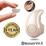 MacBerry Samsung Galaxy J7 Compatible Mini Style Wireless Bluetooth Headphone Beige S530 1Pcs In-Ear V4.0 Stealth Phone Headset Handfree (Random)