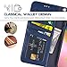 Arae for iPhone 11 Pro Max Case with Credit Card Holder and Wrist Strap - Blue