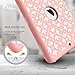 iPad A1893/A1954/A1822/A1823 Case, Hocase Heavy Duty Shockproof Silicone Rubber+Hard Shell Hybrid Protective Case w/Cute Floral Pattern for iPad 9.7 5th/6th Generation 2017/2018 - Rose Gold Pink