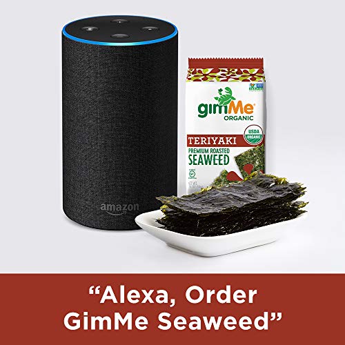 gimMe Organic Roasted Seaweed Sheets Teriyaki Keto Vegan Gluten Free Great Source of Iodine and Omega 3’s Healthy OnTheGo Snack for Kids Adults, 6 Count