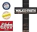 P. Graham Dunn Walk by Faith 2 Corinthians 5:7 White Letters Distressed 12 x 9 Wood Wall Art Cross Plaque