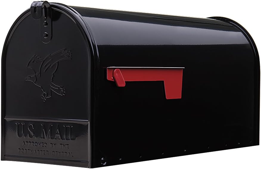 Solar Group E1600B00 Large Premium Steel Rural Mailbox (Black