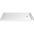 DreamLine SlimLine 32 in. D x 60 in. W x 2 3/4 in. H Right Drain Single Threshold Shower Base in White, DLT-1132602